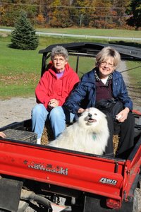 Gloria with Joan Clutter "in the mule"