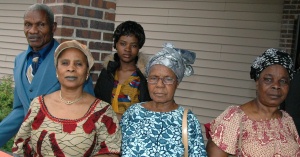 Some visitors at the Father's Day service